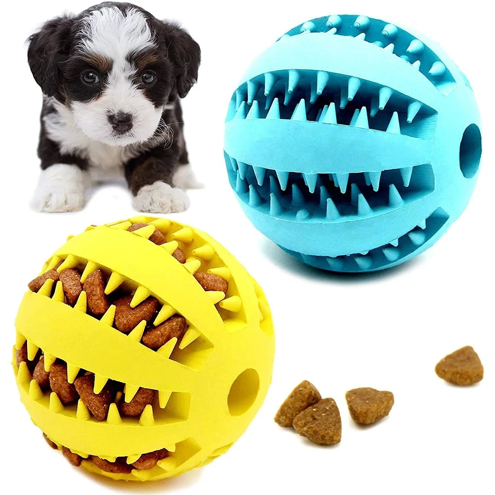 New Pet Dog Toy Interactive Rubber Balls for Small Large Dogs Puppy Cat Chewing Toys Pet Tooth Cleaning Indestructible Dog Ball