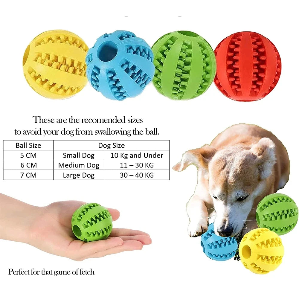 New Pet Dog Toy Interactive Rubber Balls for Small Large Dogs Puppy Cat Chewing Toys Pet Tooth Cleaning Indestructible Dog Ball