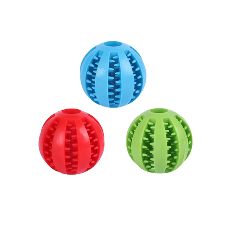 New Pet Dog Toy Interactive Rubber Balls for Small Large Dogs Puppy Cat Chewing Toys Pet Tooth Cleaning Indestructible Dog Ball