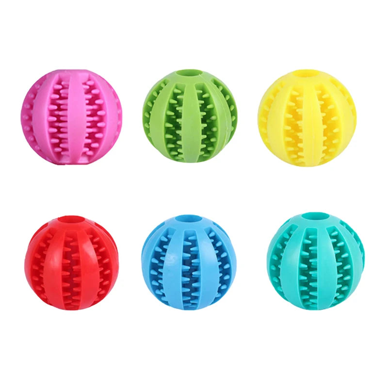 New Pet Dog Toy Interactive Rubber Balls for Small Large Dogs Puppy Cat Chewing Toys Pet Tooth Cleaning Indestructible Dog Ball